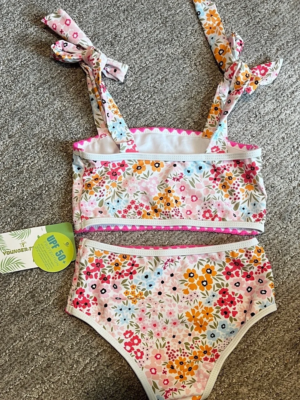 Girls Two Piece Color Block Stripe Swimwear 1048/bb5